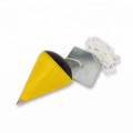 Yellow plastic shell measuring tool plumb for construction